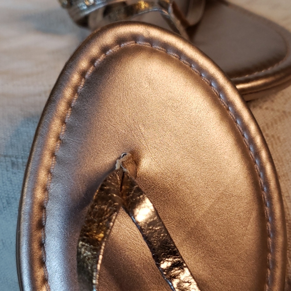 BCBGeneration Rose Gold Rhinestone Sandals - Picture 8 of 8